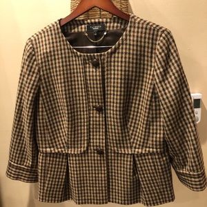 Talbots Brown Multi Plaid Blazer